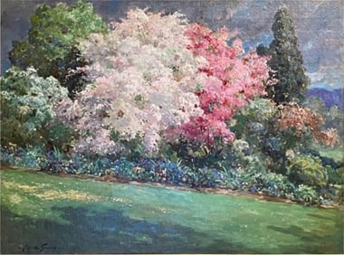 Abbott Fuller Graves, Oil on Canvas, Spring Garden, Kennebunkport, Christies NYC