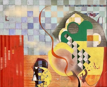 Sallie Whistler Marcucci Abstract Painting Titled "Subconscious"