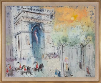 PATRICIA STANLEY CUNNINGHAM Fine Art Gallery The Paris Parade C. 1935 modern oil