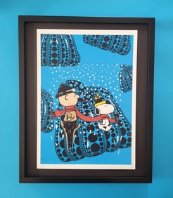 Death NYC Large Framed 16x20in Pop Art COA SNOOPY YAYOI KUSAMA PUMPKIN #3