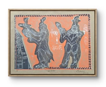 IN THE MANNER OF Pablo Picasso - Colored engraving P/A - Signed & Dated 43