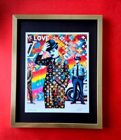 AIDAN FLUX Hand Signed Authentic LtdED Print Framed CHAPLIN / COA