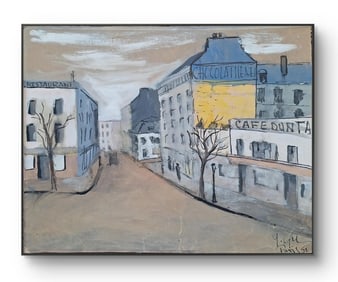 Original French Painting / SIGNED 1958 - " Chocolathenel"