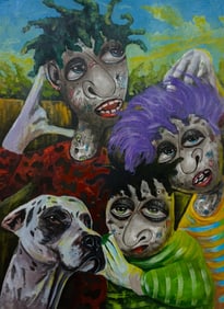 We Dem Boz - 21st Century, Contemporary, Neo-Expressionism, Mixed Media, People, 2024