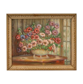 ANDREAS ROTH Bowl of Flowers 1937 oil painting