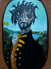 Solitude 1 - 21st Century, Contemporary, Neo-Expressionism, Mixed Media, Africa, 2022