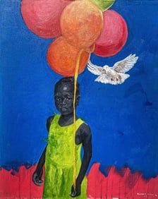 Discover 1 - 21st Century, Contemporary, Figurative, Children, Africa, Balloons, 2024