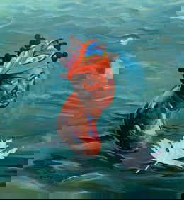 God, Look Down - 21st Century, Contemporary, Figurative Portrait, Women, Ocean, 2024
