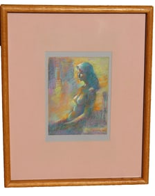 JEANETTE KATZ Seated Figure Pastel Portrait