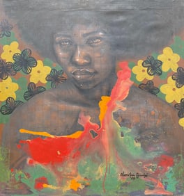Her Worth I - 21st Century, Contemporary, Figurative Portrait, Black Women Face, 2024