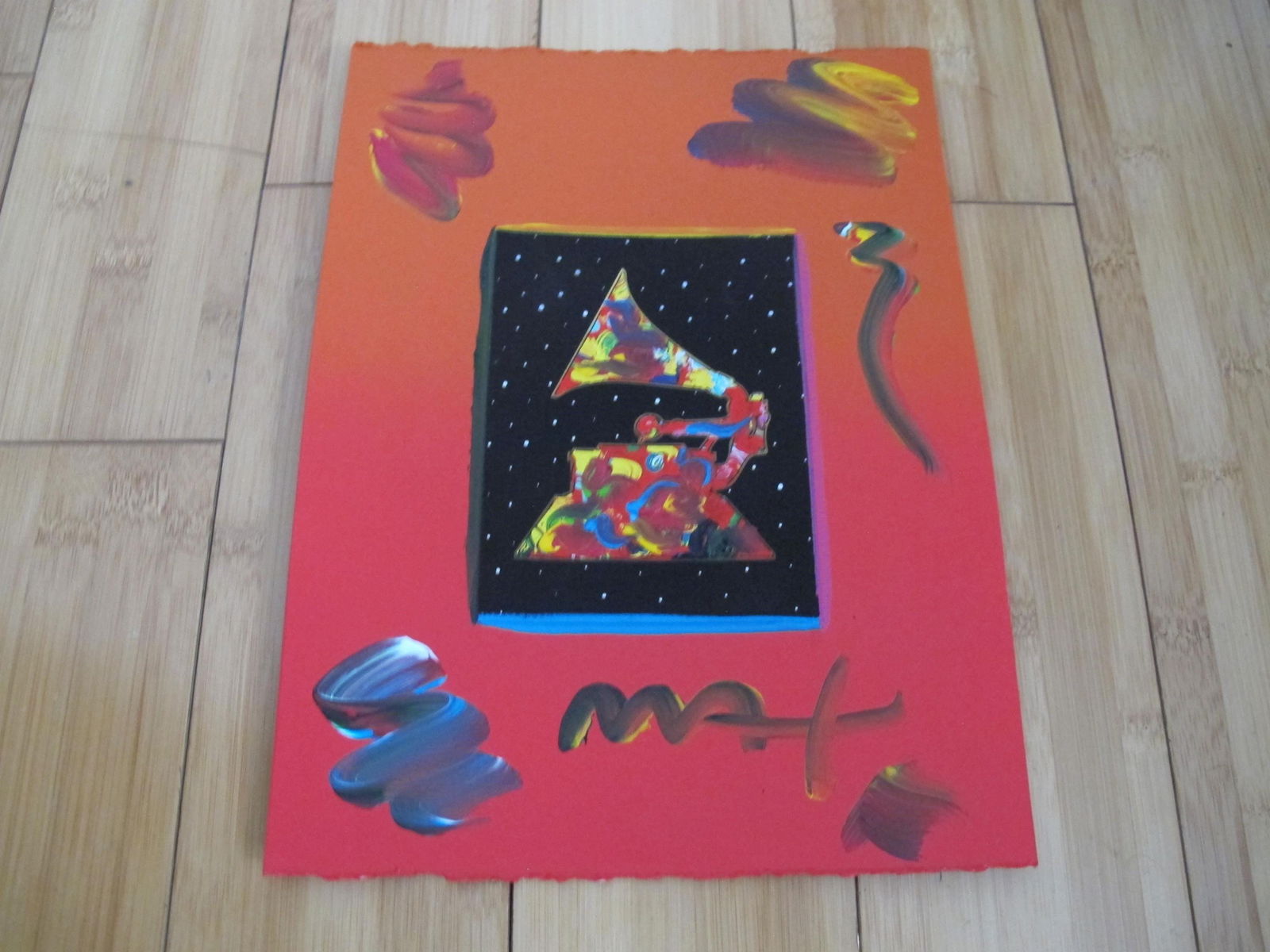 Peter Max Acrylic Painting HAND Painted & Signed Grammy Award One of a kind Artwork With COA (1 of 7)