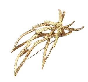 Rare Authentic Vintage Hermes Paris 18k Yellow Gold Starburst Comet Brooch Pin