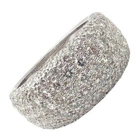 Authentic Cartier 18k White Gold Diamond Band Ring Size 53 US 6 1/4