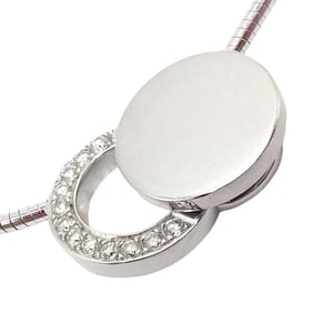 Rare! Authentic Modernist Dinh Van 18k White Gold Diamond Ombre De Lune Necklace