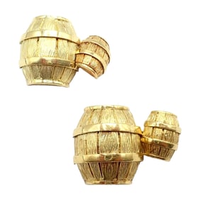 Rare! Vintage Cartier 18k Yellow Gold Barrel Cufflinks 1970's