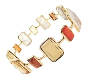 Rare! Ippolita 18k Yellow Gold Large Quartz Newport Rock Candy Bracelet