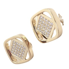 Rare! Authentic Cartier Dinh Van 18k Yellow Gold Diamond Earrings