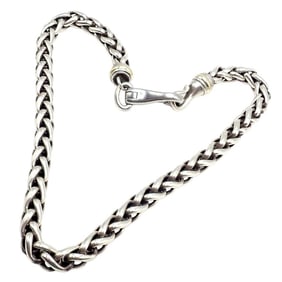 David Yurman DY Sterling Silver 14k Yellow Gold Wheat 8.5mm Chain Necklace 16"