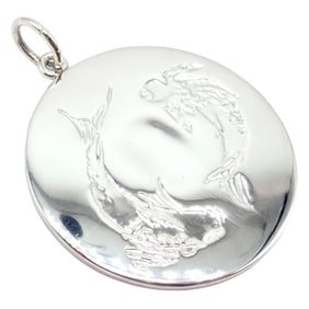 Authentic! Vintage Rare Tiffany & Co Silver Zodiac Pisces Large Pendant