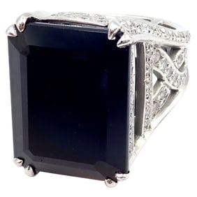 Kieselstein Cord Platinum 3ctw Diamond Black Spinel Cockatil Ring 1998 sz 5.5