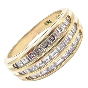 Authentic! Julius Cohen 18k Yellow Gold Diamond 1.30ct Band Ring