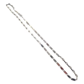 Authentic! Cartier 18k White Gold Flat Link Necklace 17.75" 1998