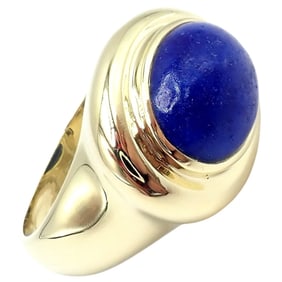 Authentic! Tiffany & Co Paloma Picasso 18k Yellow Gold Large Lapis Oval Ring