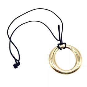 Tiffany & Co 18k Yellow Gold Elsa Peretti Medium 35mm Sevillana Necklace