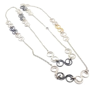 Authentic Gurhan 24k Yellow Gold Sterling Silver Long Curl Necklace 46"