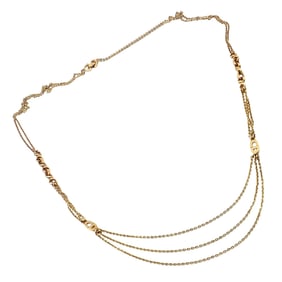Vintage! Christian Dior Solid 18k Gold CD Three Strand 28" Long Necklace Germany