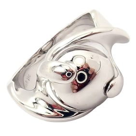 Authentic! Marina B 18k White Gold Rolling Ball Globe Ring Sz 7