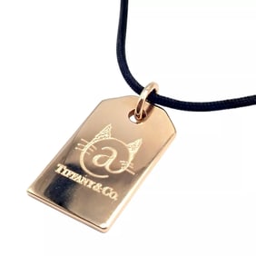 Rare! Tiffany & Co 18k Rose Gold Cat Street Tokyo Harajuku Japan Medium Necklace