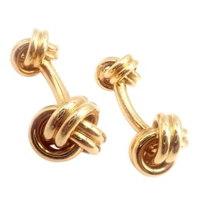 Rare! Vintage Tiffany & Co 18k Yellow Gold Classic Love Knot Cufflinks