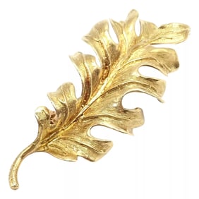 Vintage! Tiffany & Co. 18k Yellow Gold Leaf Pin Brooch