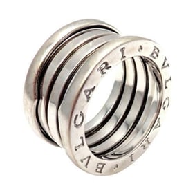 Bulgari 18k White Gold 4 Row B Zero Band Ring Sz us 51 eu 5.75
