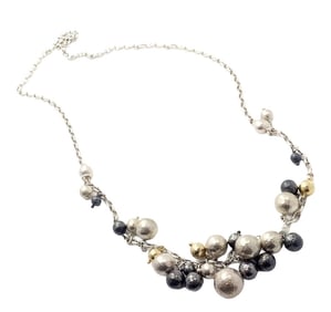 Authentic Gurhan 24k Yellow Gold Sterling Silver Long Caviar Bead Necklace 31"