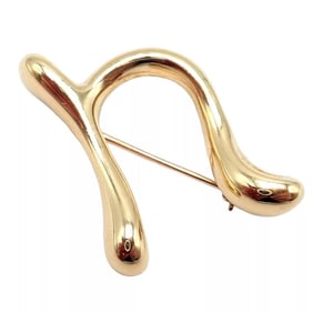 Authentic! Tiffany & Co Peretti 18k Yellow Gold Initial N Pin Brooch 1983