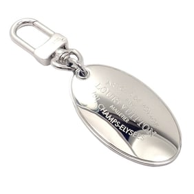 Authentic Louis Vuitton LV Large Stainless Steel Luggage Tag Key Chain CK 1100