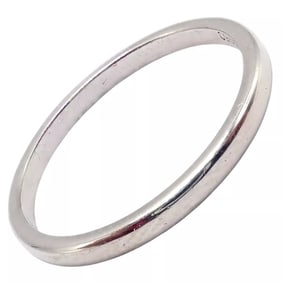 Tiffany & Co Platinum Stacking 2mm Band Ring sz 5.5 1999