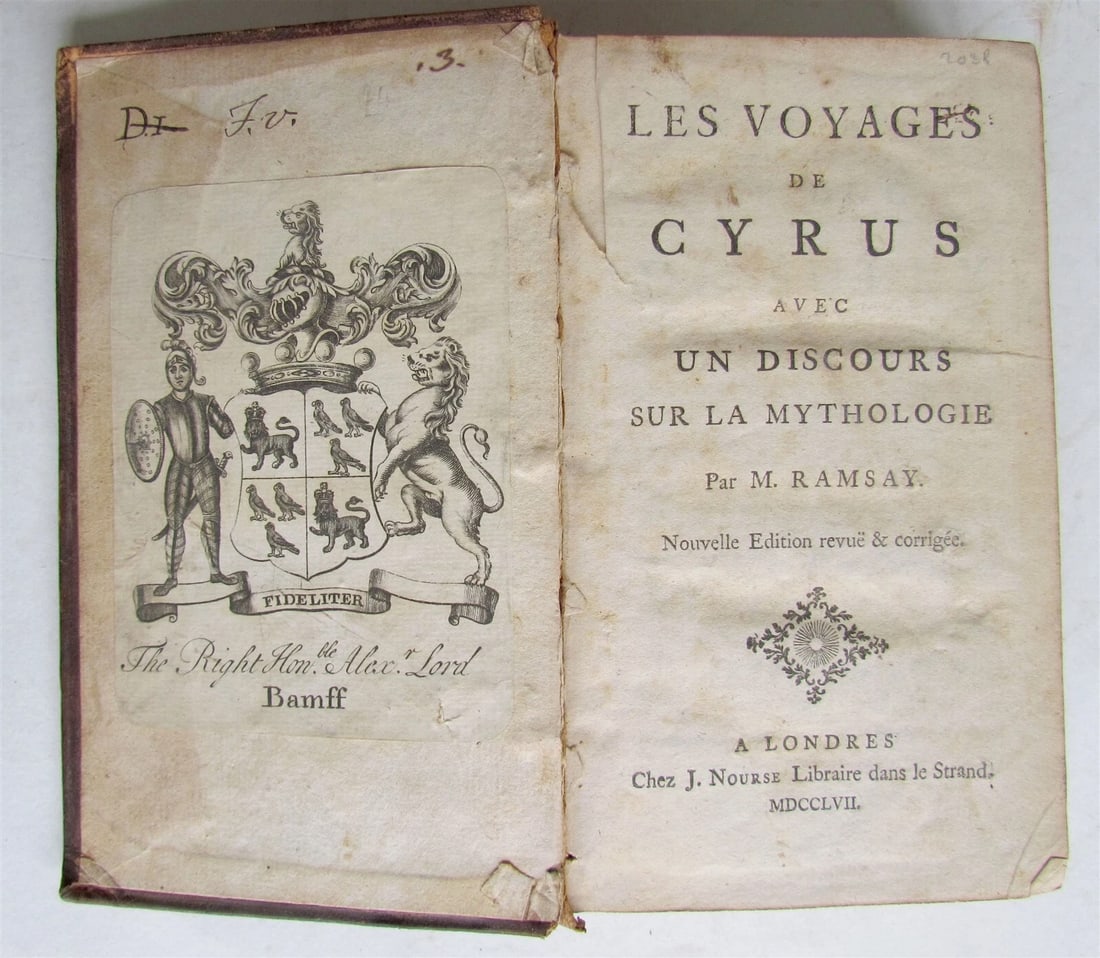 1757 Les Voyages de Cyrus avec un Discours sur la Mythologie antique in FRENCH (1 of 3)