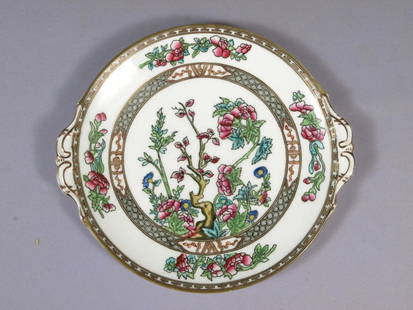 VINTAGE Coalport Indian Tree Cake SANDWICH Snack TRAY DISH Round: This is one exceptional Cake/Snack Tray/Plate that was made by Coalport, England in the famous Indian tree pattern. The pattern includes the crooked, coral-like branches of a leafy, flowering tree set