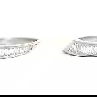 Baguette Diamond Channel-Set Wedding Band Ring 14K White Gold .51 CTW: Baguette Diamond Channel-Set Wedding Band Ring 14K White Gold .51 CTW This is a lovely ring that can be worn as a wedding band, anniversary ring or statement ring. Don't hesitate to ask any questions!