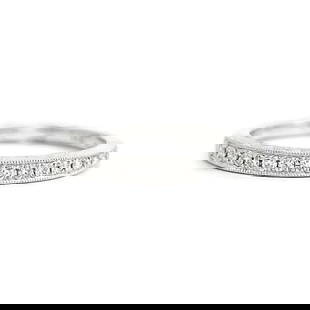 Milgrain Diamond Half-Way Around Wedding Band Ring 14K White Gold Size 7.25: Milgrain Diamond Half-Way Around Wedding Band Ring 14K White Gold Size 7.25 This is a beautiful wedding band, anniversary ring or statement ring. Let us know if you have any questions. Diamonds: 16 ro