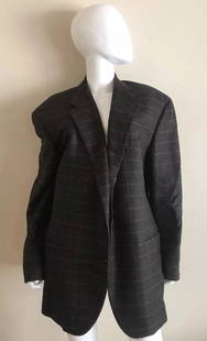 Salvatore Ferragamo Man Dark Brown Blazer Jacket Size XXL: DK Salvatore Ferragamo Brown Plaid Blazer Jacket Size XXL · Wonderful jacket that is a necessity in your collection. · The fit is lovely. · This is made of a wool blend. The chest measu