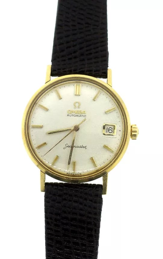 OMEGA SEAMASTER AUTOMATIC WATCH SWISS MADE LEATHER STRAP DATE (1 of 9)