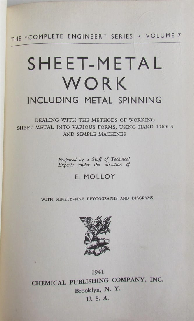1941 SHEET METAL WORK BY E. MOLLOY antique ILLUSTRATED (1 of 7)