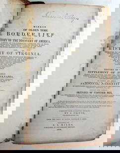 1848 MIRROR OF OLDEN TIME BORDER LIFE HISTORY of VIRGINIA antique AMERICANA: Mirror of Olden Time Border Life; embracing a History of the Discovery of America ... Also, History of Virginia . embracing its first settlement, the progressive movement of civilization ... a narrati