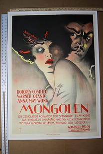 Mongolen aka Old San Francisco (1931) 39x27.5 Swedish Movie Poster LB: Mongolen aka Old San Francisco (1931) 39x27.5 Swedish Movie Poster LB, Please refer to the attached photos to determine the condition of this original vintage item. Note: LB means Linen Backed. Ready