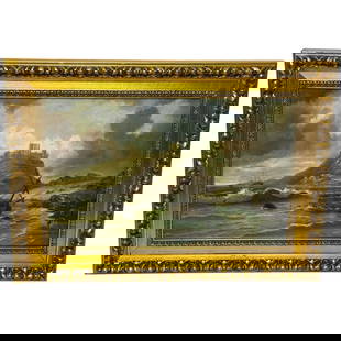 Oil Painting Bamburgh Castle Shipwreck Beached Follower John Wilson Carmichael: Oil Painting Bamburgh Castle Shipwreck Beached Follower John Wilson Carmichael 1 Fine Dramatic Victorian British Oil Painting Historic Bamburgh Castle Armstrong Family Home Shipwreck Beached Follower