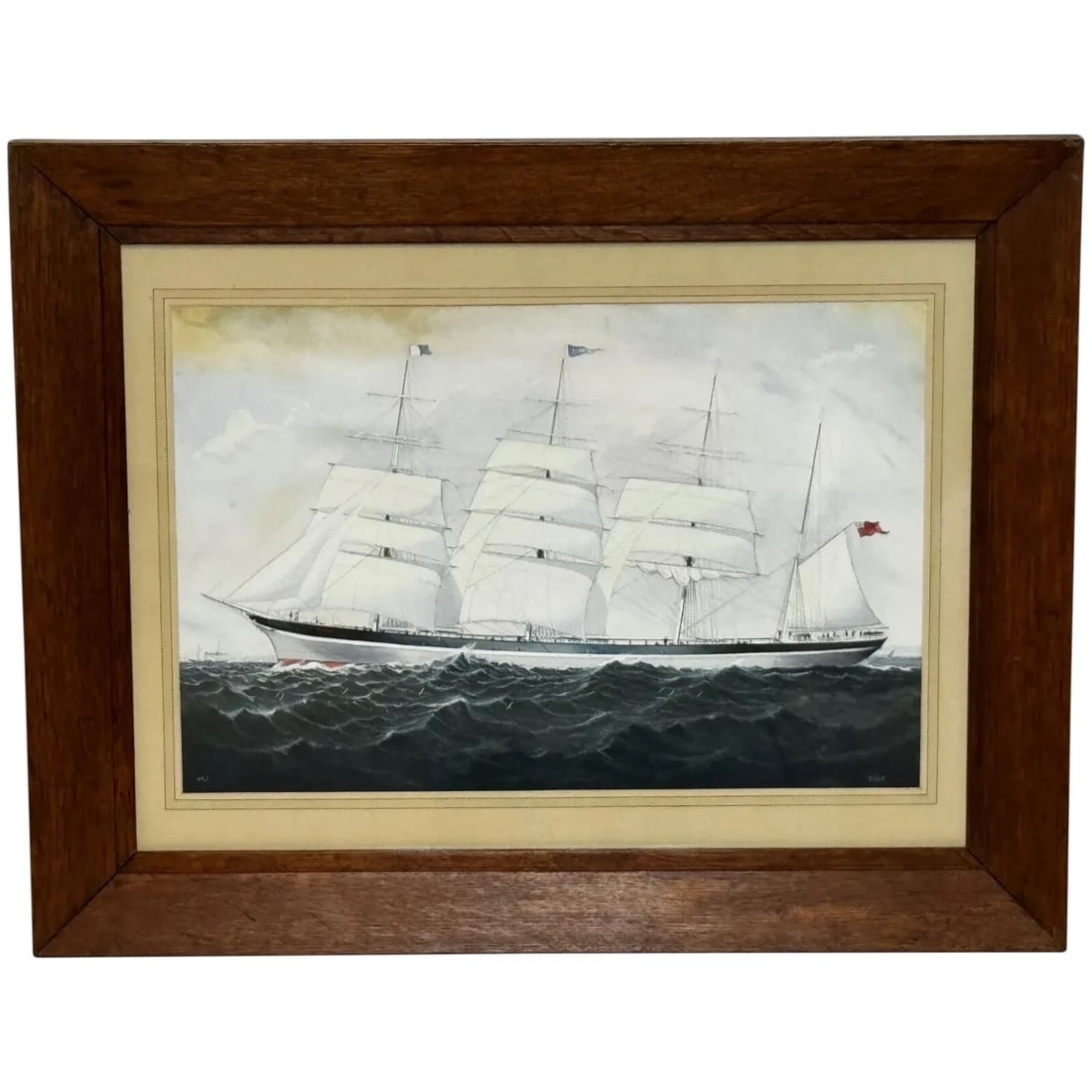 Victorian Painting Brocklebank Line Four Masted Barque Steel Hull Ship Sindia: Victorian Painting Brocklebank Line Four Masted Barque Steel Hull Ship Sindia 1 Fine Historical 19th Century Victorian Painting Brocklebank Line Four Masted Barque Steel Hull Ship Ship Sindia . Impres